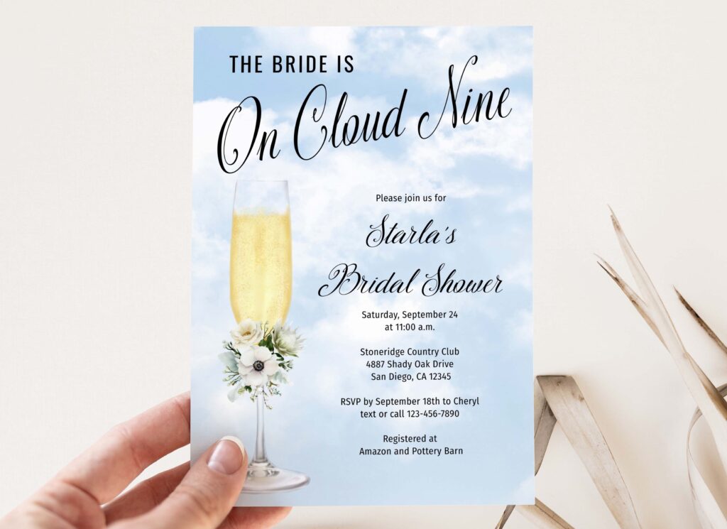 On Cloud Nine Bridal Shower Invitation