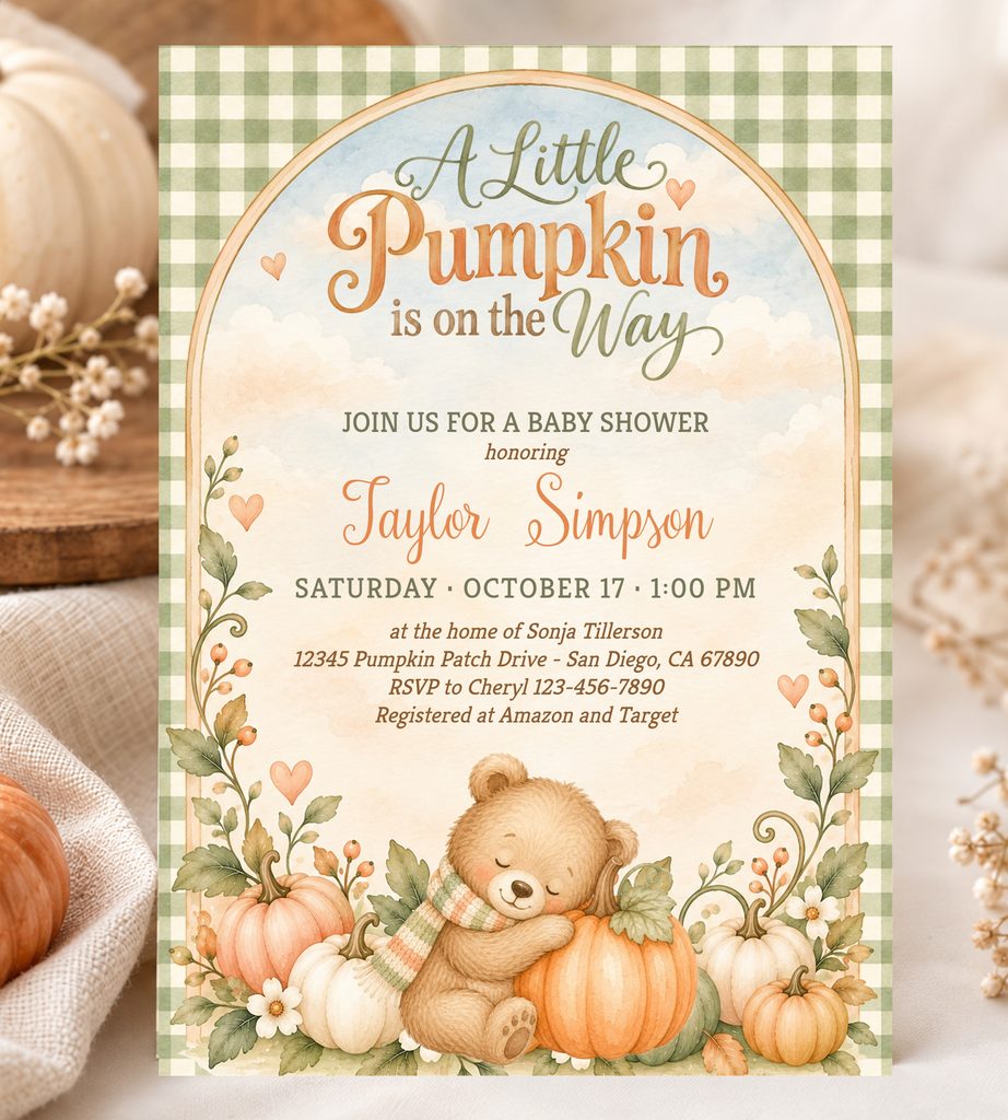 A Little Pumpkin Baby Shower Invitation